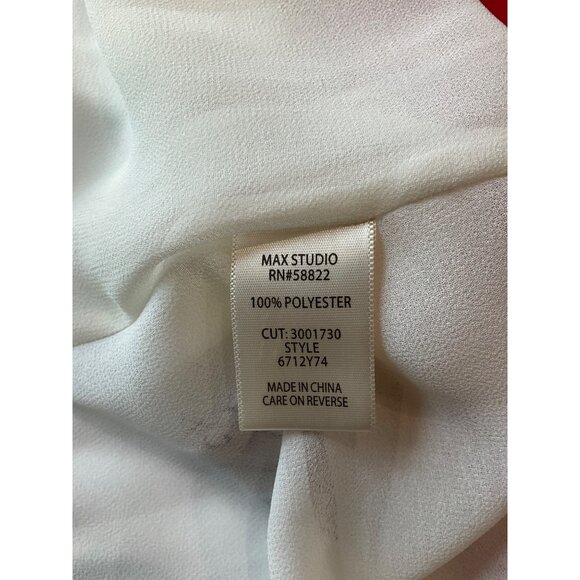 Max Studio Women's Sleeveless Halter Top Size S Floral Print 100% Polyester Red - Picture 6 of 6